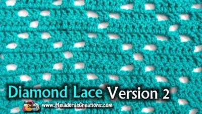 Diamond Lace Crochet Stitch 2 by Meladora's Creations