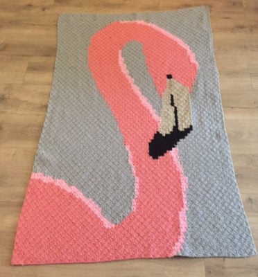 Flamingo Blanket Graphghan by Jessica Bowman from Psychedelic Doilies