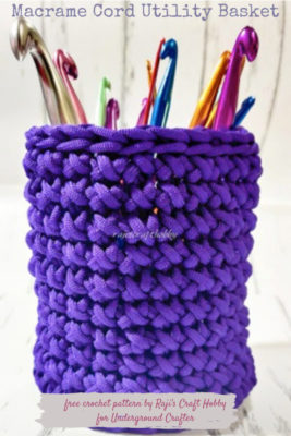Crochet Macrame Cord Basket by rajiscrafthobby