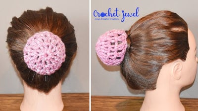 How to Make a Crochet Hair Bun Cover Holder Tutorial by Amy Lehman from Crochet Jewel