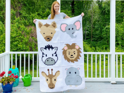 Safari Animals Blanket by Melissa Hassler from Lovable Loops