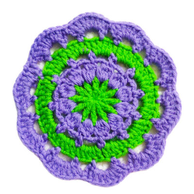 Tea Crochet Flower Coaster by rajiscrafthobby