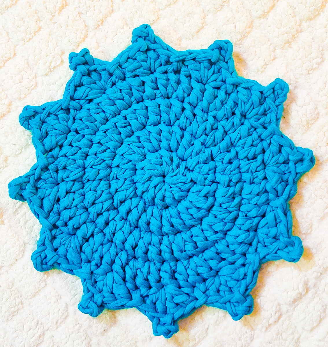 Tshirt Yarn Crochet Trivet Potholder - Crochet Pattern Bonanza