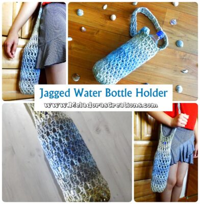 Jagged Crochet Water Bottle Holder Pattern by Candy Lifshes from Meladora's Creations