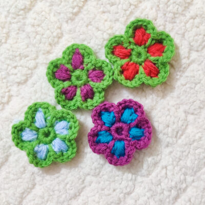 Puff Stitch Crochet Flower Pattern by rajiscrafthobby
