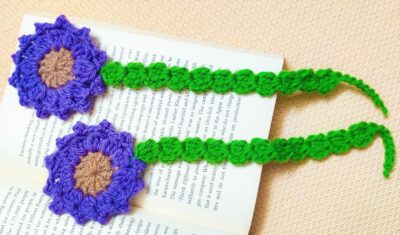 Quick and Easy Crochet Flower Bookmark by rajiscrafthobby.