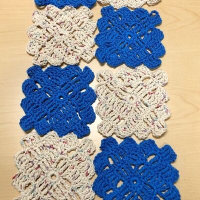 Crochet Farmhouse Table Runner Pattern by Victoria Pietz from Pattern Princess.