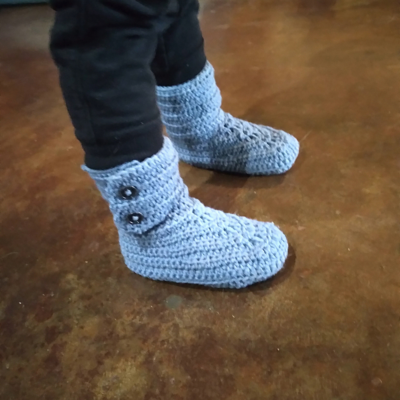 Crochet Kids Boot Worked Flat by Sulaimon Toyyibah from Toyslab Creations.