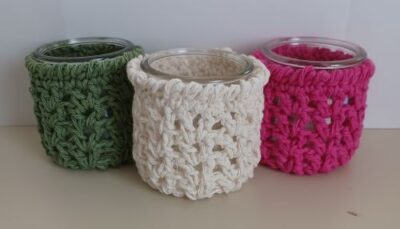 Oui Jar Cozy by Crochet Bags & More.