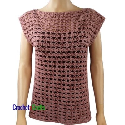 Half Double and V-Stitch Crochet Summer Top by CrochetNCrafts.