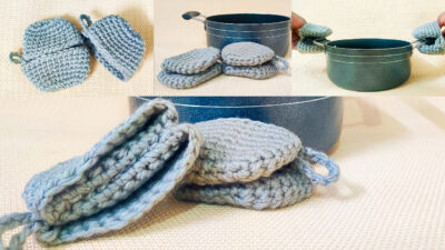 Crochet Potholder Pinch Mitts by rajiscrafthobby.