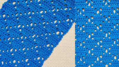 Easy Pattern and Tutorial for Diamond Crochet Table Runner by rajiscrafthobby.