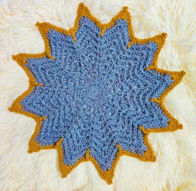 Ribbed Crochet Star Placemat by rajiscrafthobby.