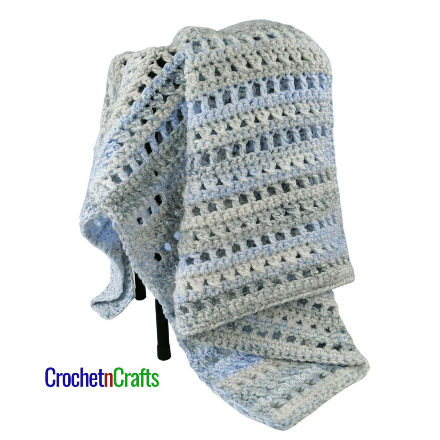 Open Double Crochet and Cross Stitch Lapghan Crochet Pattern Crochet