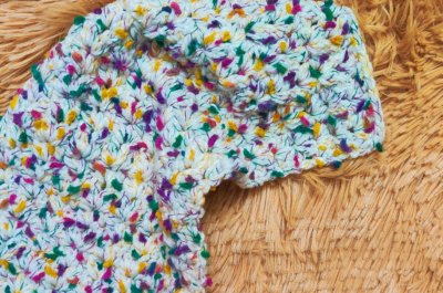 One Row Repeat Textured Crochet Scarf with V Stitch Cluster by rajiscrafthobby