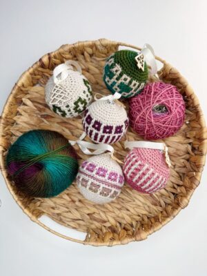 Yuletide Mosaic Baubles by Hannah Cross from HanJan Crochet