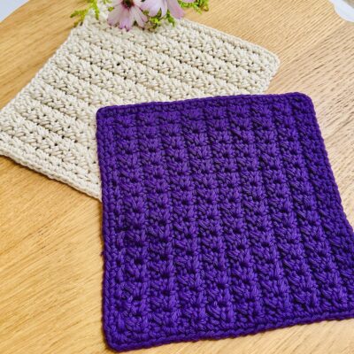Crossed Half Double Crochet Washcloth by Ned and Mimi