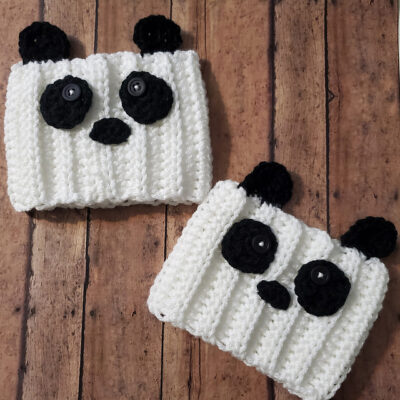 Peek a Boo Panda Boot Cuffs by Carol Hladik Designs