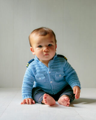 Coastal Military Baby Sweater by Lisa Ferrel/My Fingers Fly