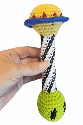 UFO Baby Rattle by Lisa Ferrel/My Fingers Fly