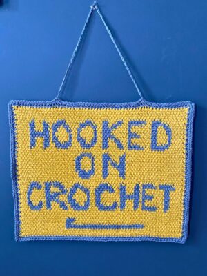 "Hooked on Crochet" Wall Hanging by Gemma Williams from Concrete Gems