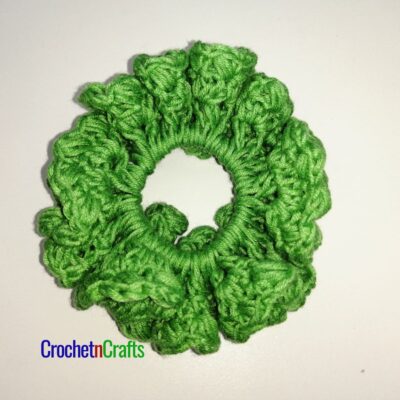 Puffy Edge Crochet Hair Scrunchie by CrochetNCrafts