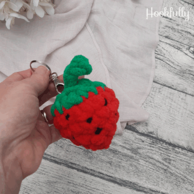 Strawberry Keychain by Hookfully