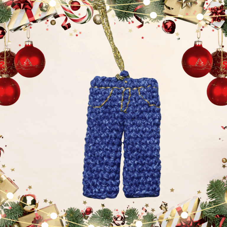 Blue Jean Ornament by Lisa Ferrel/My Fingers Fly