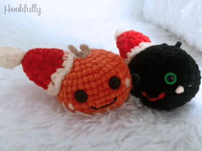 Orange and Coal Christmas Ornaments by Hookfully