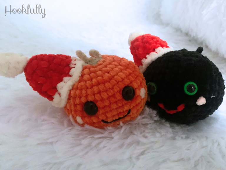 Orange and Coal Christmas Ornaments