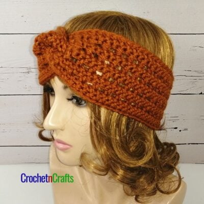 Simple Twisted Ear Warmer Crochet Pattern - HDC Open Stitch by CrochetNCrafts