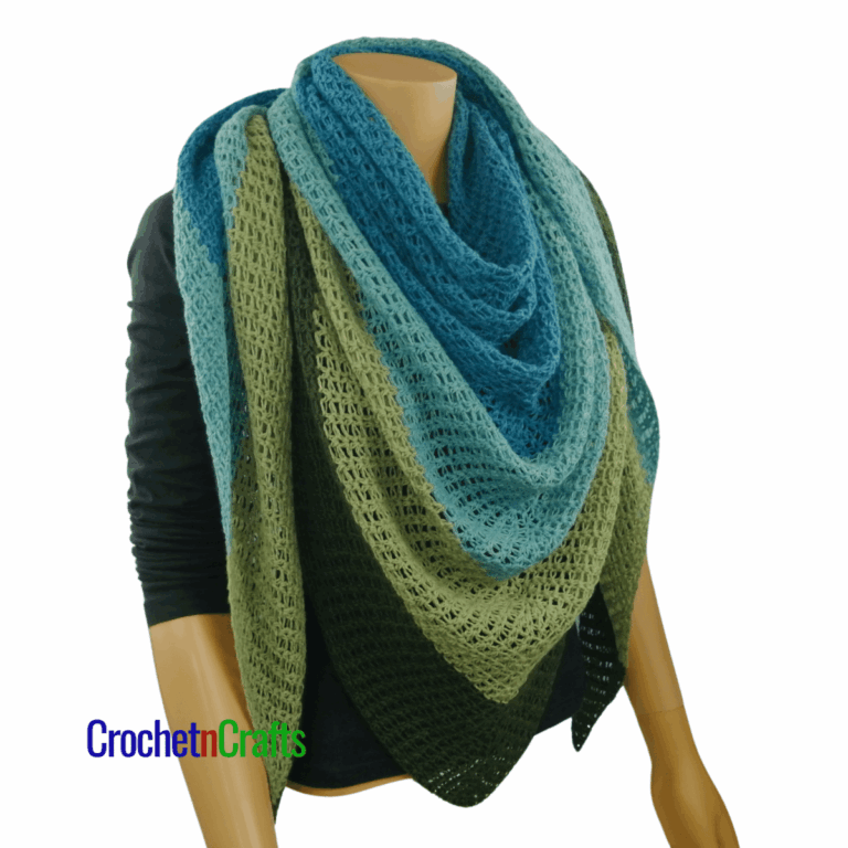 Pretty Simple Triangular Shawl Crochet Pattern by CrochetNCrafts