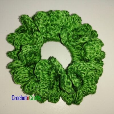 Simple Petals Crochet Hair Scrunchie by CrochetNCrafts