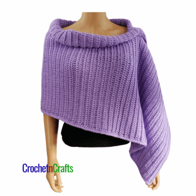 Single and Double Crochet Ribbed Shawl by CrochetNCrafts