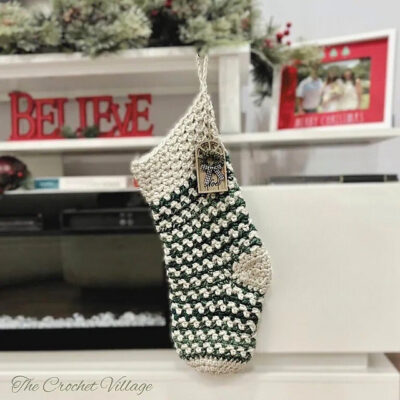 Wintergreen Christmas Stocking by The Crochet Village