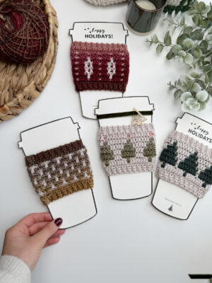 Festive Coffee Cup Sleeve by Hannah Cross from HanJan Crochet
