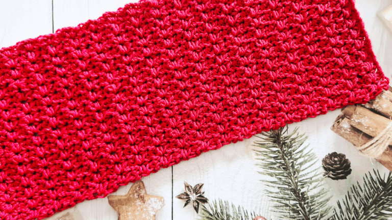 Simple Rustic Christmas Crochet Table Runner