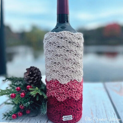 Burgundy Wine Cover by The Crochet Village