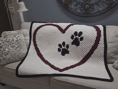 Paws On My Heart Dog Blanket by Carol Hladik Designs