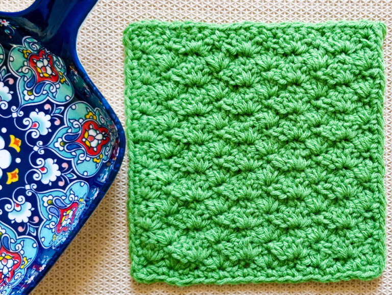 Easy Closed Shell Crochet Dishcloth Pattern