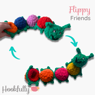 Fidget Caterpillar - Flippy Friends Toy by Hookfully