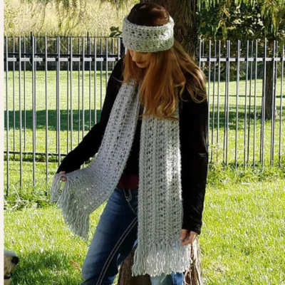 Hugs and Kisses Scarf and Ear Warmer Set by Carol Hladik Designs