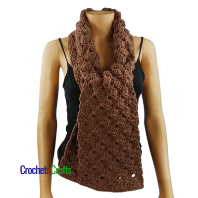 Alternating Shells and V's Crochet Scarf by CrochetNCrafts
