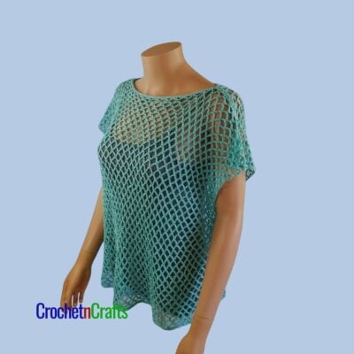Oversized Crochet Diamond Mesh Top by CrochetNCrafts