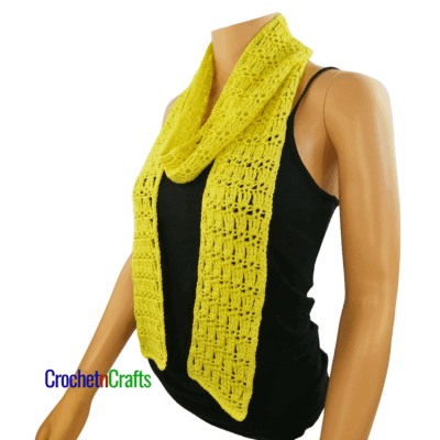Skinny Summer Scarf Crochet Pattern - Hdc V-St and Tr by CrochetNCrafts