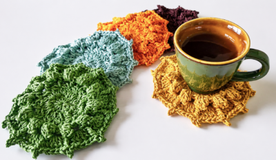 Easy Autumn Crochet Coasters for Fall Table Decor by Raji's Craft Hobby