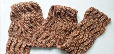 Easy Crochet Textured Ripple Tweed Scarf by Raji's Craft Hobby