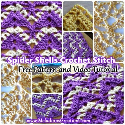 Spider Stitch and Shells Crochet Stitch by Meladora's Creations