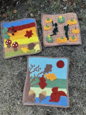 Autumn Landscapes Crochet Picture Set by Gemma Williams from Concrete Crochet