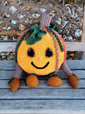 Pumpkin Pal Pluffy Pillow by Carol Hladik Designs